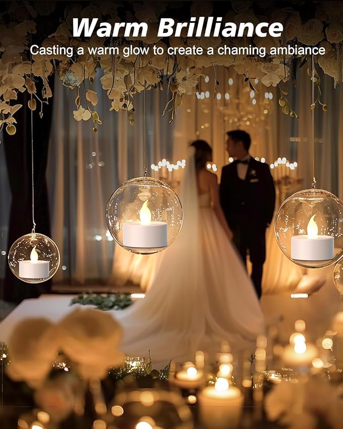 LED Tea Lights Candles- 100Pack Flameless Candles Realistic and Bright Flickering Long Lasting 200Hours for Holiday Celebration,Party, Home Decoration WarmWhite,Battery Operated