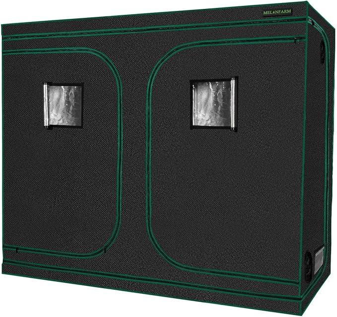MELONFARM 4x8 Grow Tent, 96"x48"x80'' High Reflective 600D Diamond Mylar Canvas with Observation Window and Floor Tray for Hydroponic Indoor Plant Growing