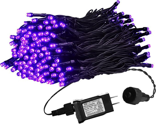 weillsnow Purple Christmas Lights, 200 LED 66Ft Plug in Waterproof Christmas String Lights, 8 Modes with Memory for Outdoor Indoor Garden Tree Patio Christmas Decorations (66FT, Purple)