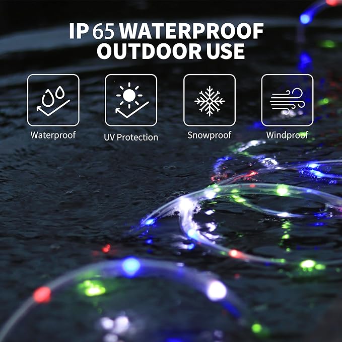 LED Rope Lights for Outside 100Ft Waterproof LED Rope Lighting 429 LEDs 110V 8 Modes Remote Control Timer Christmas Rope Lights for Outdoor Party Holiday Garden Decoration (Multicolor)