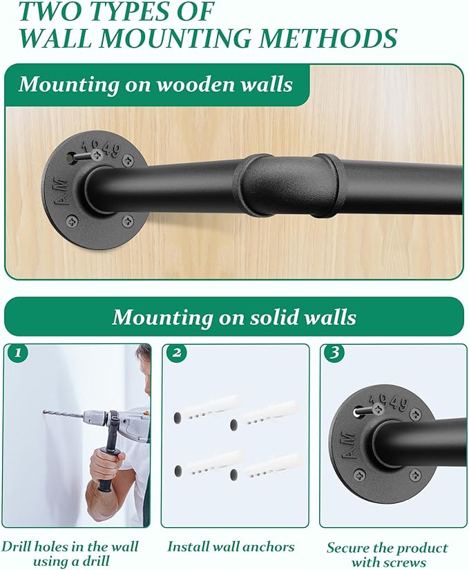 Plant Hanger Indoor, Hanging Planters Rod for Indoor Plants with 6 Hanging Chains, Wall Plant Hanging Rod for Window Ceiling, 65.7 Inch, Metal/Black, Pots Not Included…