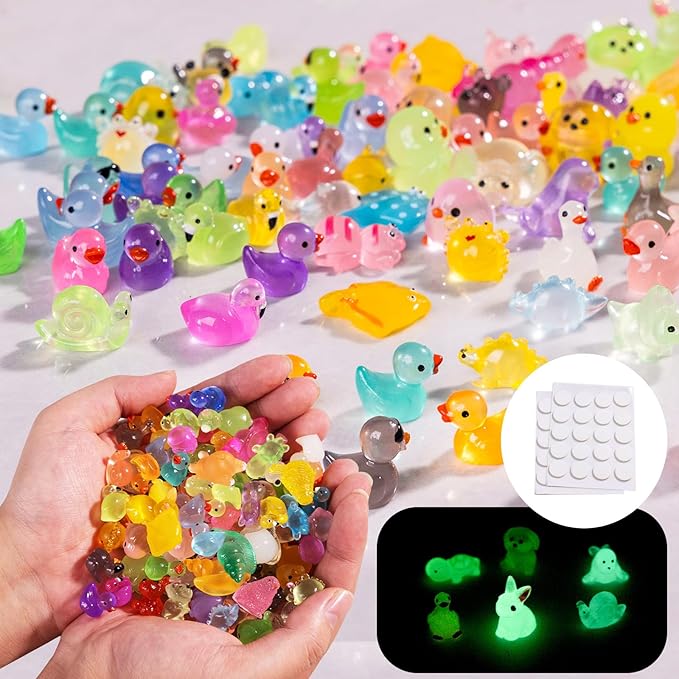 Tiny Resin Animals Figures to Hide 120 Pcs Mini Resin Animals Bulk for Miniature Fairy Garden Accessories Micro Landscape Aquarium Potted Decoration