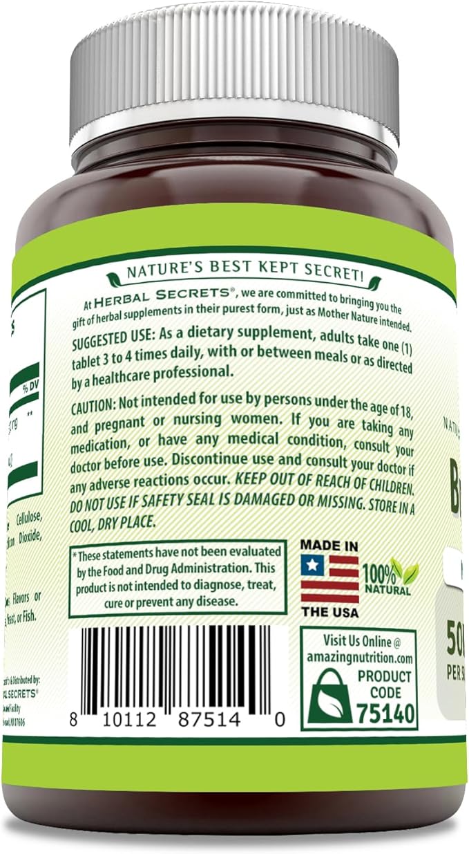 Herbal Secrets Bromelain Supplement 500 Mg (60 Count)
