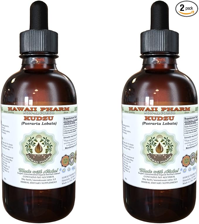 Hawaii Pharm Kudzu Alcohol-FREE Liquid Extract, 2x2 oz