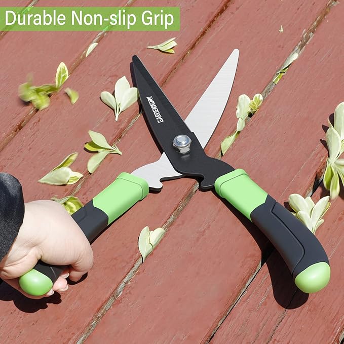 Hedge Clippers,Hedge Shears for Trimming Borders,Box and Bushes Garden Tools with SK5 Sharp Blade and Comfort Grip,Bush Cutters for Hedges
