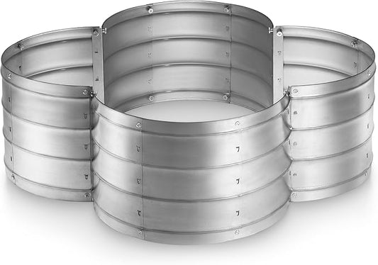 Galvanized Raised Garden Beds Outdoor // 3×3×1 ft Planter Raised Beds for Gardening, Vegetables, Flowers // Large Metal Garden Box (Silver) // Patented Tool-Free Design