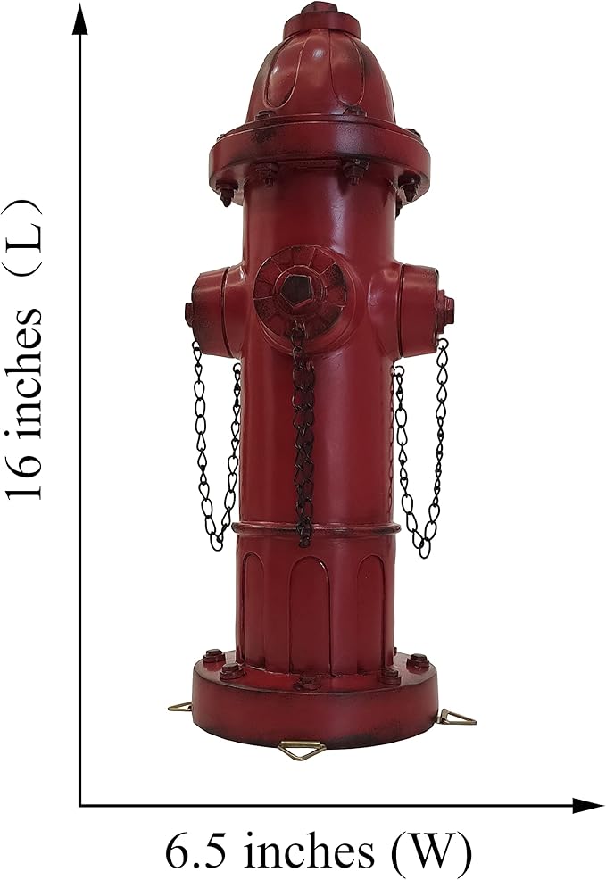 Fire Hydrant for Dogs to Pee On-16 Inches Red Puppy Pee Post Training Tool Resin Yard Garden Indoor Outdoor Statue