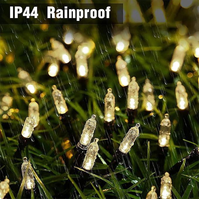 LED Christmas Net Lights for Bushes Outdoor,100 LED 5ftx5ft Waterproof 8 Modes Connectable Mesh Lights for Bushes,Garden,Yard,Trunk,Outdoor Christmas Decorations