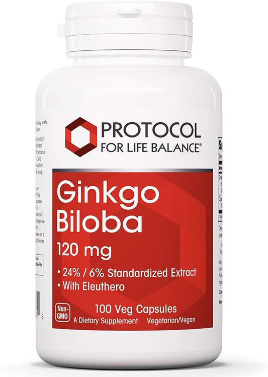 Protocol Ginkgo Biloba with Eleuthero Herbal Supplements 100 Veg