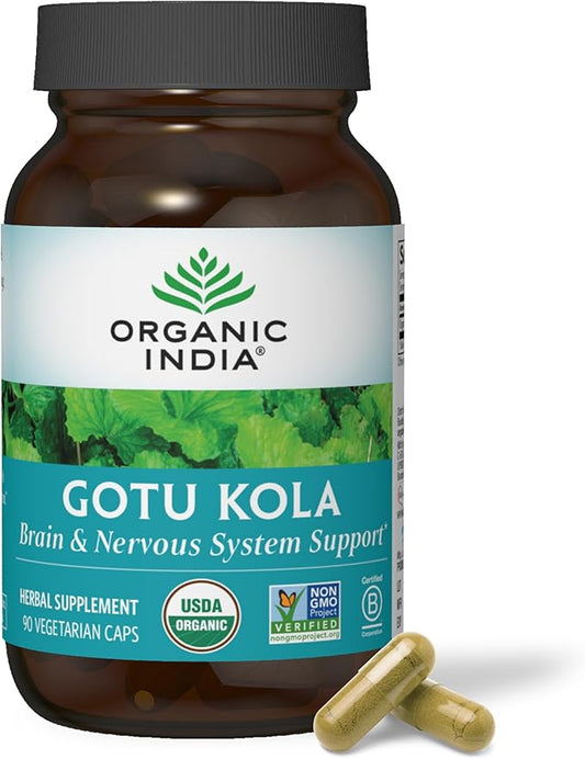Organic India Gotu Kola Herbal Supplement 90 Capsules