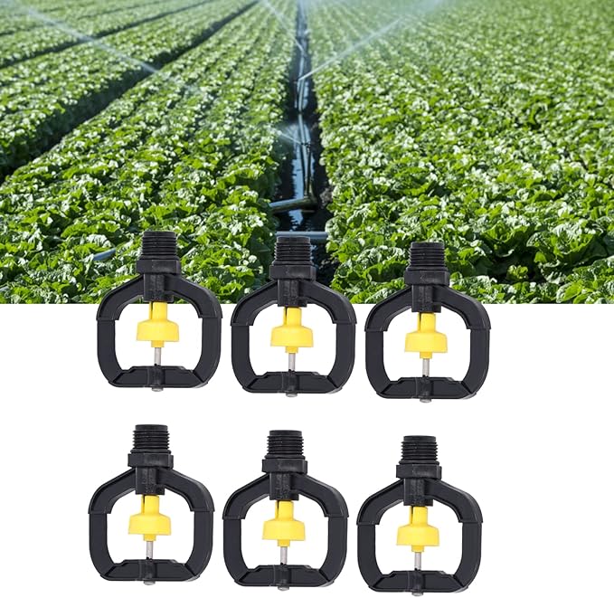 G1/2 Male Thread Rotating Irrigation Sprinkler, 12pcs Misting Spray Nozzle, Plastic Spray Nozzle Misting Nozzle Atomizing Micro Sprinkler for Garden Yard Lawn Watering Sprinkling