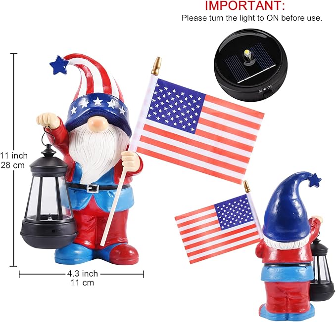 Solar Gnomes Statues for Garden Decor: Outdoor Sculptures for Clearance Lights for Outside Lawn Ornaments Porch Patio Balcony Yard Home – Birthday Gifts for Mom Grandma Women