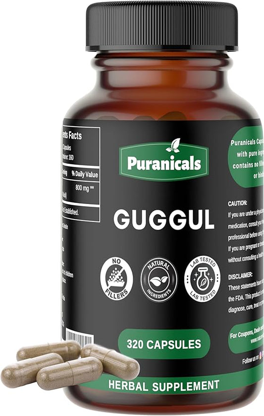 Guggul Premium 320 Capsules Non GMO 800 mg 100% Pure