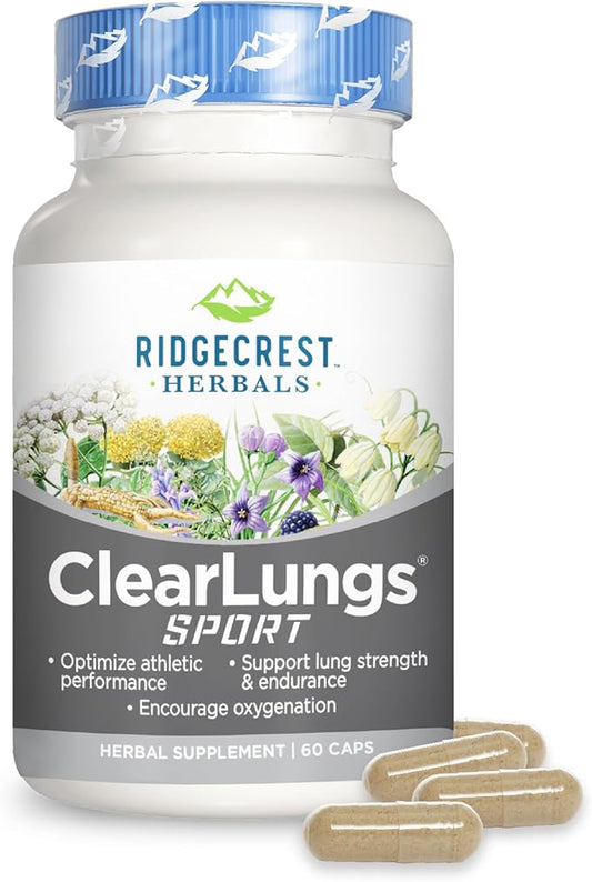 Ridgecrest Herbals ClearLungs Sport, Oxygen Intake (60 Vegan 30 Serv)