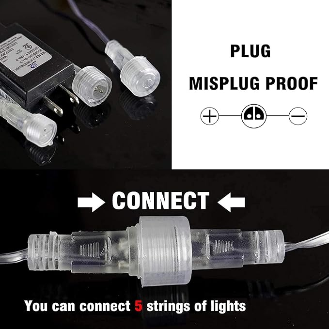 TW SHINE Christmas Lights Outdoor, 288 LED 12" 8 Tubes Meteor Shower Lights Outdoor Christmas Decorations Plug in, Waterproof Snow Falling Rain Icicle Xmas Lights for Tree Decor, Blue