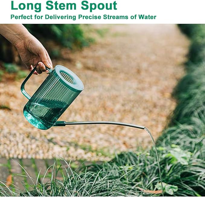 Long Spout Watering Can Indoor, Small Watering Cans for House Plants, Flowers, Succulents 33.8oz(Green)