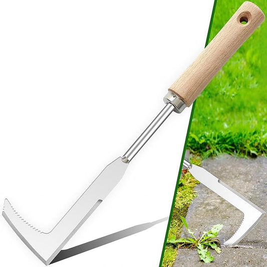 Japanese Crack Weeder Sickle Garden Tool Crevice Weeding Tool, L-Shape Manual Weeder Gardening Tool Crack Sickle, Grass Cutter Knife, for Sidewalk, Driveway and Garden (Weeder Puller)