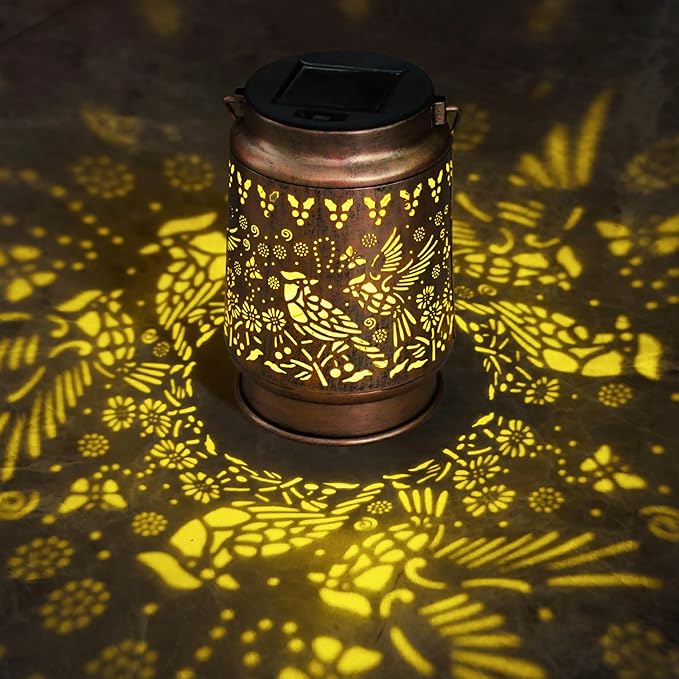 kyoryuger Cardinal Solar Lanterns Outdoor Cardinal Gifts for Women Mom Grandma, Cardinal Lovers Gifts, Birthaday for Mom Metal Decorative Lanterns for Yard Patio Lawn Solar Garden Decor