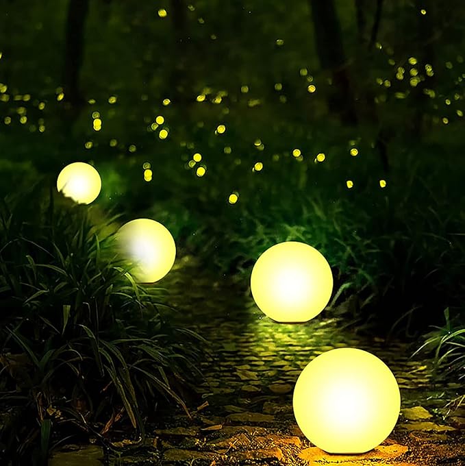 8-Inch LED Ball Light, Multi-Color Rechargeable Night Lights Waterproof Dimmable Mood Lamp with Remote for Home Garden Patio Party Bar Decors