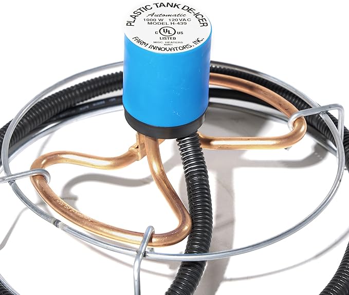 Farm Innovators H-439 1000 Watt Cast Aluminum Submergible Water Tank Deicers with Chew Proof Cords and Self Regulating Thermostats, Silver (4 Pack)