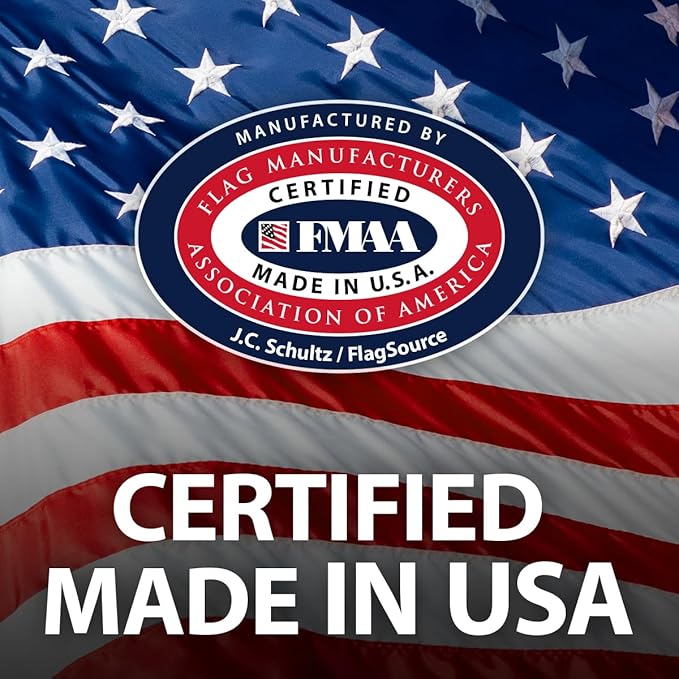 FlagSource FMAA Certified PolyExtra Polyester American Flag with Embroidered Stars and Sewn Stripes, Made in the USA, 30x60'