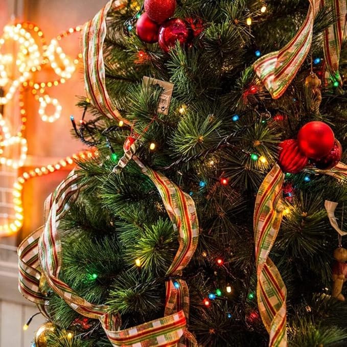 Solar Christmas Lights Outdoor, 2 Pack 144ft 400 LED Solar Christmas Lights Outdoor, 8 Modes Solar String Lights for Christmas Fence Holiday Xmax Decorations (Multicolor)