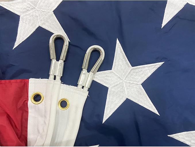 Homissor American Flag 12x18 Ft Large US Flags- Giant United State Flag Heavy Duty Outdoor Embroidered Stars for All Weather High Wind Sewn Stripes With Brass Grommets