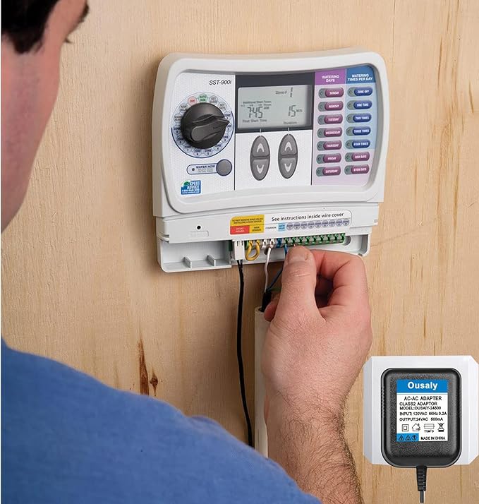 24VAC AC Power Adapter Transformer for Orbit Sprinkler Indoor Irrigation Timers Power Supply Cord,Compatible with Rain Bird UT1 SST Series,Sprinkler System Most Brands on The Market ﻿