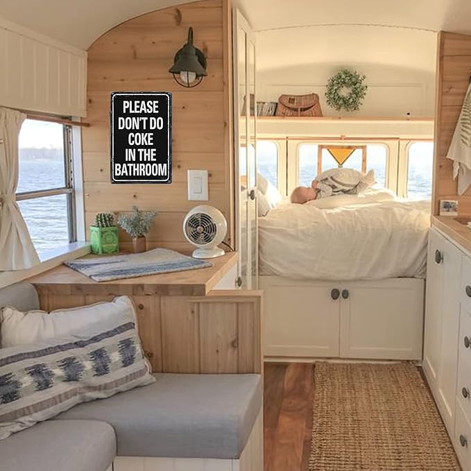 Please Don'T Do Coke In The Bathroom Sign Funny Room Decor For Men Cool Tapestry For College Dorm Metal Tin Signs Man Cave Decor Toilet Sign Black 12 X 8 Inch