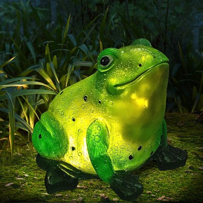 Solar Frog Lights Deck Decorative Lighting Statue Lawn Patio Backyard Outdoor Garden Decoration Housewarming Gift