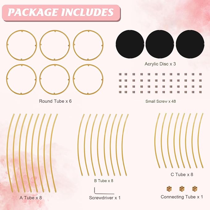 chamvis Gold Metal Plant Stand, 3 Pcs Tall Cylinder Pedestal Stands for Parties and Weddings, Gold Round Cylinder Tables for Living Room and Patio Decor (Hourglass)