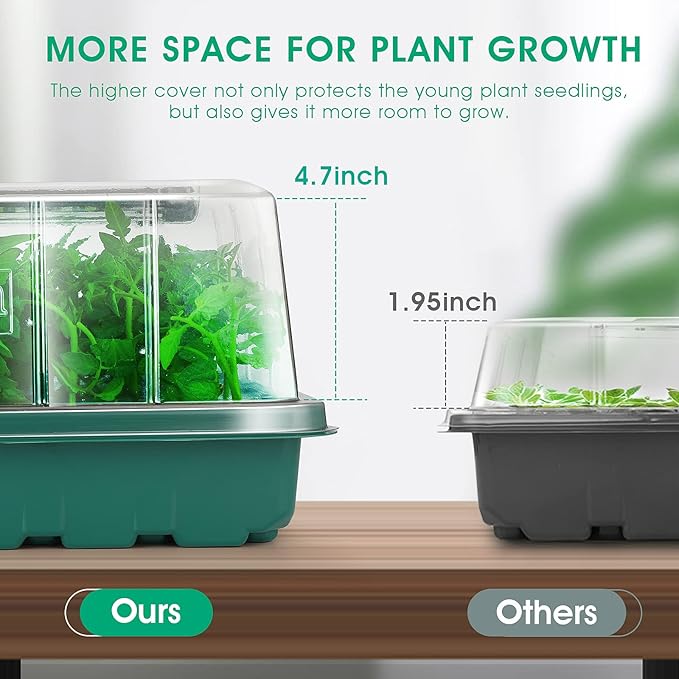 Seed Starter Tray with Grow Light, 96-Cell Seed Starter Kit, Seedling Starter Trays with Humidity Domes, Automatic Timer, Adjustable Light Indoor Gardening Plant Germination Trays