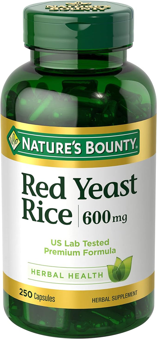 Nature's Bounty Red Yeast Rice, Herbal 600mg, 250 250 Capsules