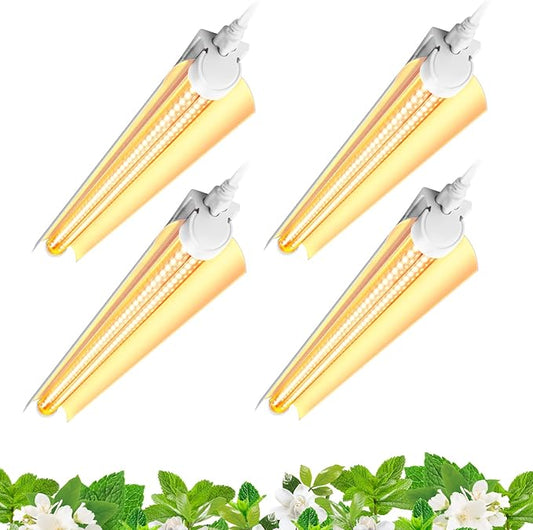 Barrina Grow Light Bulb, 96W(4 x 24W), Full Spectrum 2FT LED Grow Light, V-Shape T8 LED Grow Light Strips, Plant Lights for Indoor Plants, 4-Pack