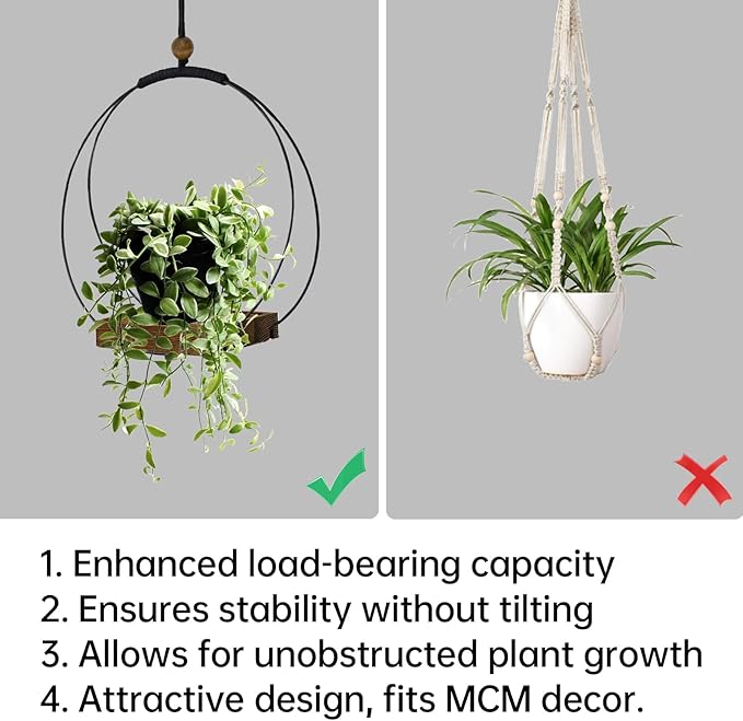Hanging Planters for Indoor Plants - Plant Hanger Outdoor Pack of 2, Metal Plant Hanger Mid Century, Hanging Wall Ceiling Window, Gift for Mom, Plant Lovers, Housewarming