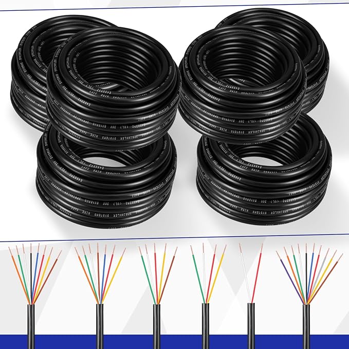 Hoolerry Solid Sprinkler System Wire 18 Gauge Irrigation Wire with UV Resistant PVC Jacket Sprinkler Cable for Underground Irrigation Field Central Control System 30v Ul Listed(18/10, 50 Ft)