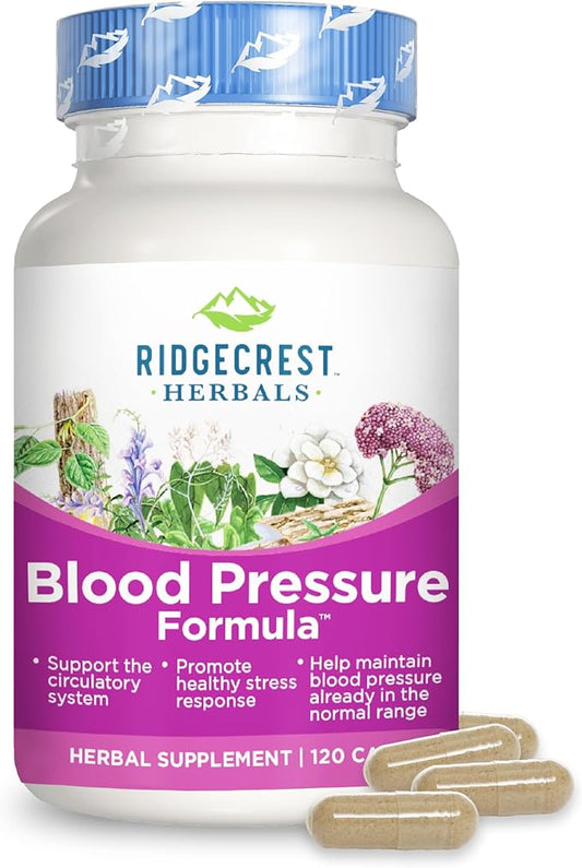 RidgeCrest Herbals Blood Pressure Herbal Formula, 12 Herbs, (120 Count)