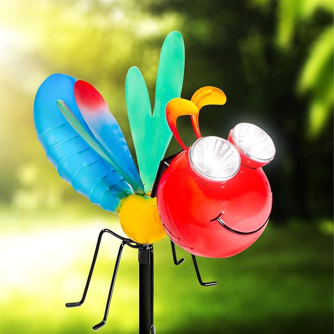 Dragonfly Garden Decor - Shefio Metal Yard Art Specializes In Products That Enhance Outdoor Spaces - Creates A Magical Garden Ambiance - Whimsical Garden Decor