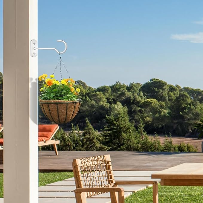 Plant Hook 6inch,Plant Hanger Shepherds Plant Bracket for Wall Hanging Wind Chimes Lanterns,Bird Feeder,Flower Basket,Home Decor Indoor & Outdoor 2 Pack