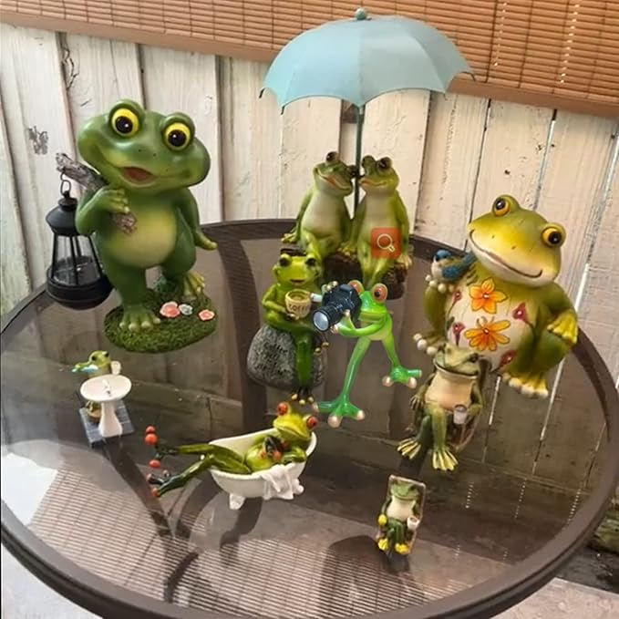 Outdoor Decor Garden Frogs Outdoor Decor Frog Gifts,Paparazzi Camera Decor,Frog Statues for Garden Frog Resin Crafts for Shelves Table Desk Decor
