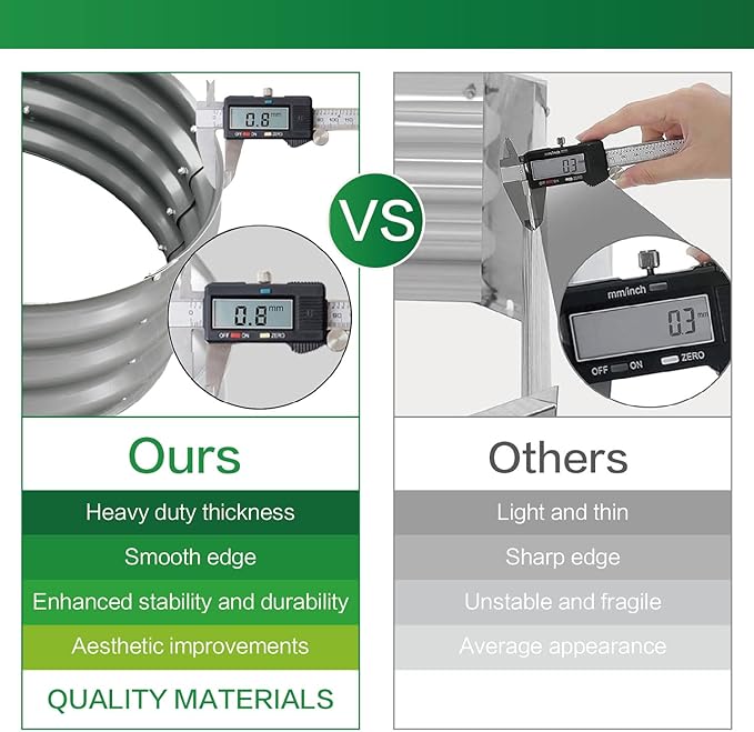 Gardmax Galvanized Raised Garden Bed, Lightweight Planter Boxes Outdoor with Easy Assembly, Large Garden Bed for Vegetables, Fruits, Flower Dark Grey