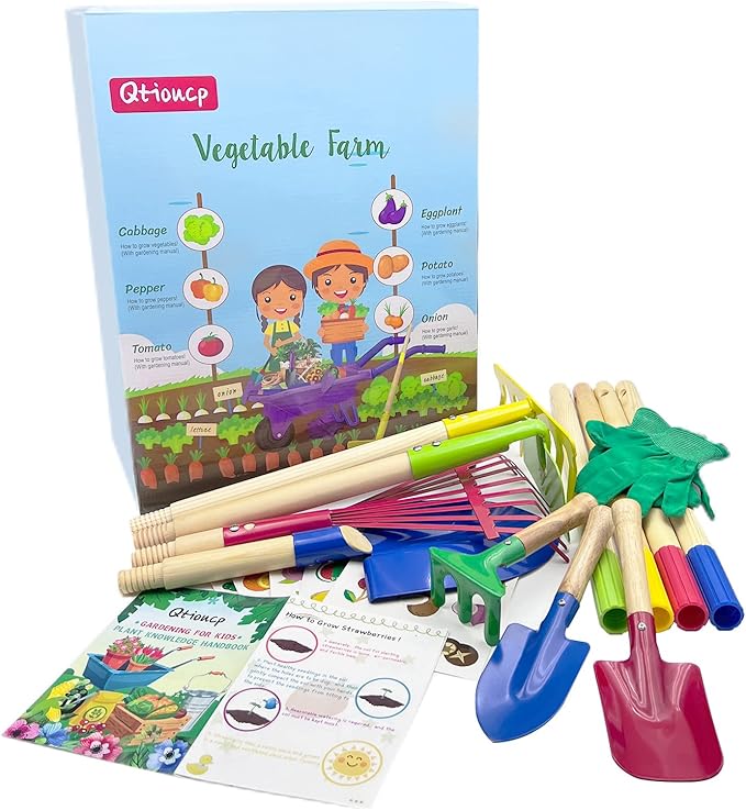 Kids Gardening Tools Outdoor Toys Set Backyard Play Educational STEM Learning Pretend Toys Outdoor Indoor for Toddlers Kids Boys Girls