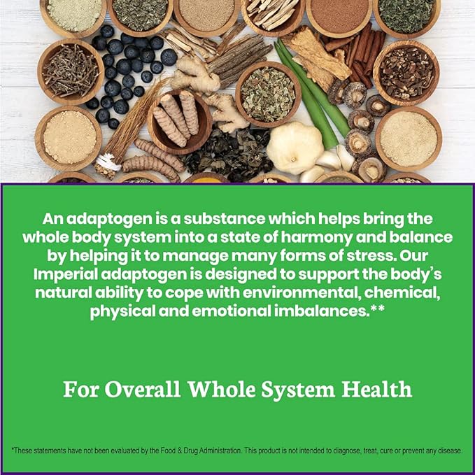 Paradise Herbs Imperial Adaptogen, Eleuthero, Rhodiola, 60 Vegetarian