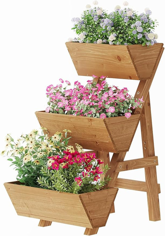 Small Raised Garden Bed, 3 Tier Vertical Garden Planter for Indoor & Outdoor, Raised Planter Box with Legs