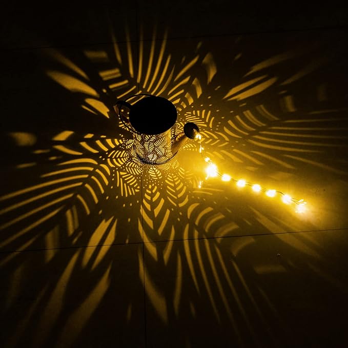 Outdoor Garden Decor Solar Lights, Large Waterproof Watering Can Landscape Lights Hanging Outside Decorations for Gardening Gift Yard Front Porch Clearance Lawn Driveway Patio Backyard Pathway