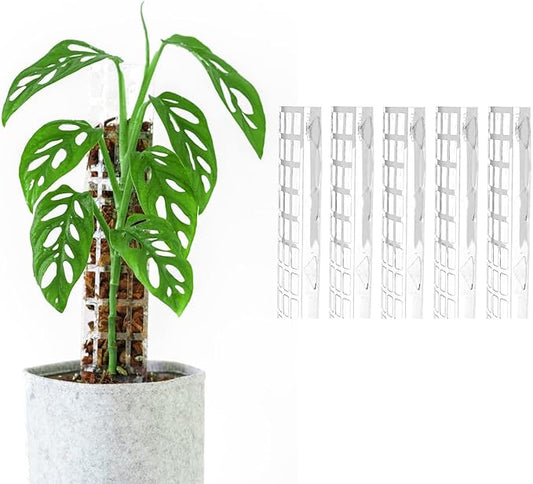 Plastic Moss Poles for Climbing Plants V2 Medium 5 Pcs Stackable Moss Pole Monstera Plant Support-Plant Climbing Pole, DIY Moss Pole for Plants Indoor, Plant Sticks Support by THICCLY