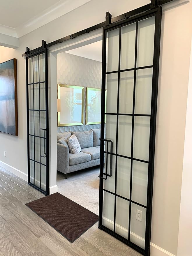 Low Profile Rubber Door Mat, 60x35inch, Heavy Duty, Entrance Doormat, Indoor and Outdoor, Waterproof, Easy Clean Shoe Scraper, Home Rug Welcome Mats for Entryway, Patio, Porch, Brown