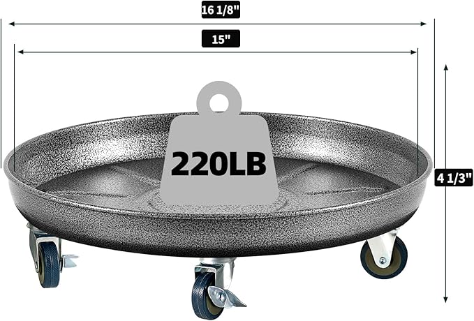 Heavy Duty Plant Caddy with Wheels 16 Inch, 360° Caster, Outdoor Rolling Plant Dolly That is Not Easily Rusted, Indoor Metal Plant Cart with Rollers, Plant Pot Trolley, Silver 2 Pack