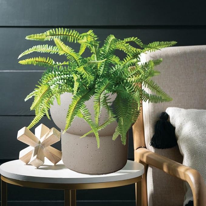 12.5" H x 14" Dia Large Concrete Planter-Heavyweight Outdoor Cement Flower Pot with Mushroom-Shaped Design for Patio, Garden, Porch, or Indoor Use-Modern Decorative Plant Container