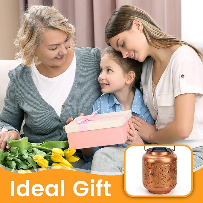 Gifts for Mothers Day Women Mom Grandma Solar Lantern Outdoor Waterproof Dragonfly Garden Decor Hanging Solar Lights Yard Decorations Outdoor, Birthday Gifts for Mom, Backyard, Patio, Porch